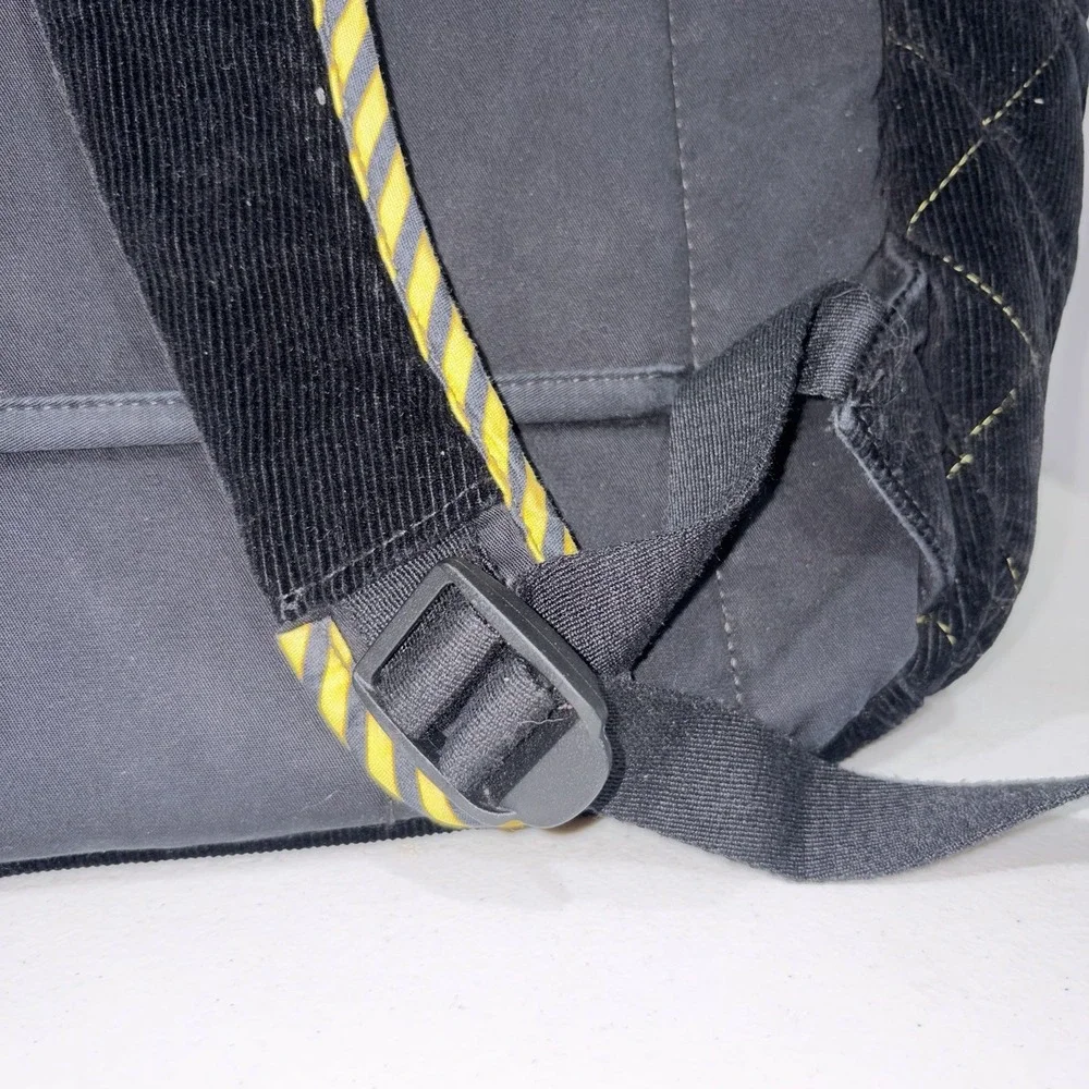 RARE Vera Bradley Harry Potter Hufflepuff Campus Backpack Black Yellow Quilted